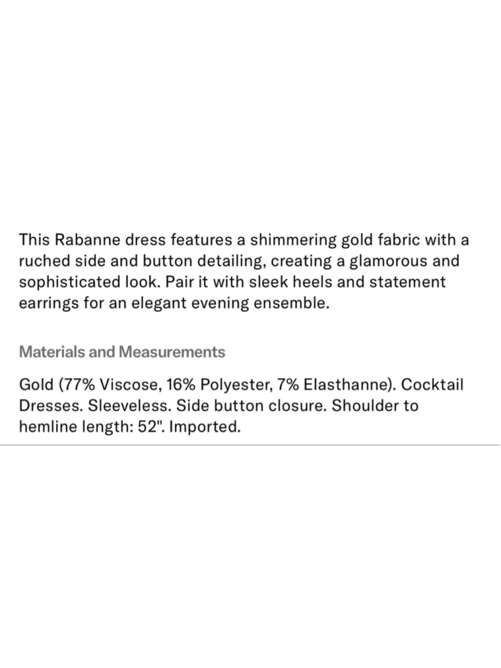 New Rabanne Gold Shimmer Ruched Side Maxi Dress 36/4 - Picture 11 of 11